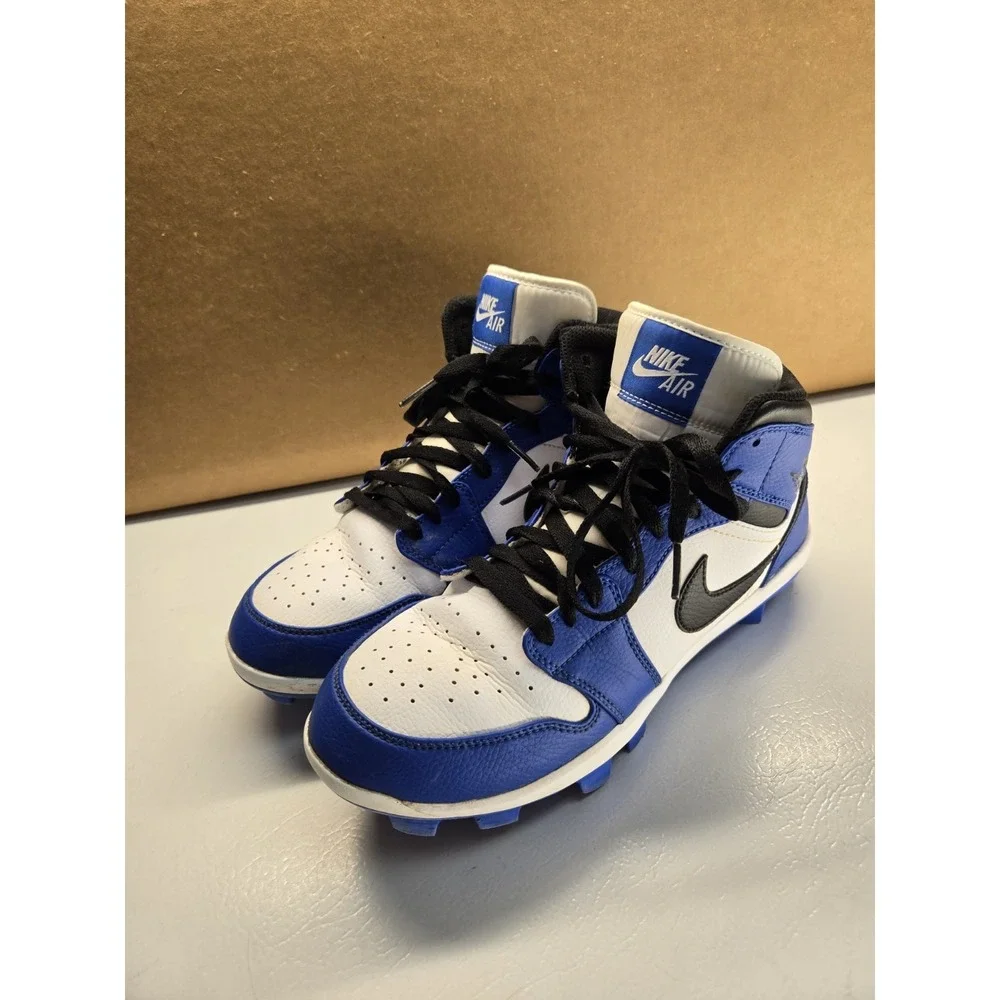 Air Jordan 1 Retro MCS Baseball Cleats Blue Black White Mens 9 AV5354-411